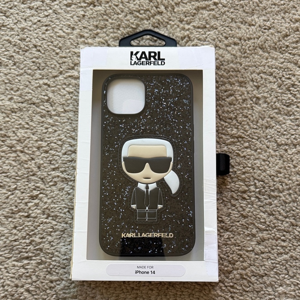 Karl Lagerfeld Black Sparkle iPhone 14 Case